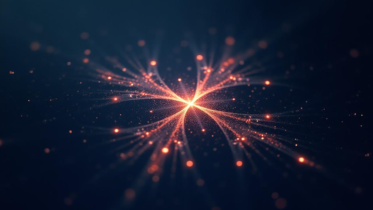 Abstrakte Visualisierung einer Sternenkonstellation, die sich zu einem Netzwerk formt