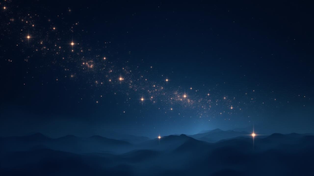 Abstrakte Darstellung von Sternbildern und Verbindungslinien, die Ordnung und Struktur symbolisieren